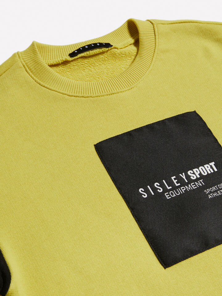 Yellow sweatshirt with logo tag - boys' knitwear - Yellow | Sisley Young image number 3